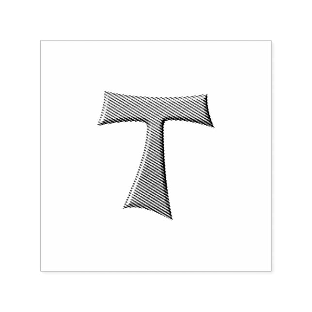 Steel Grey Look Franciscan Tau Cross Self-inking Stamp (Design)