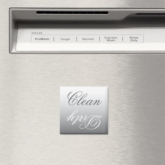 Steel Grey Ombre Dishwasher Clean/Dirty Magnet (In Situ (Dishwasher))