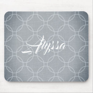 Steel Grey Slate Circle Trellis Custom Mouse Pad