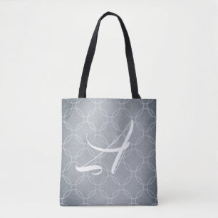 Steel Grey Slate Circle Trellis Custom Tote Bag