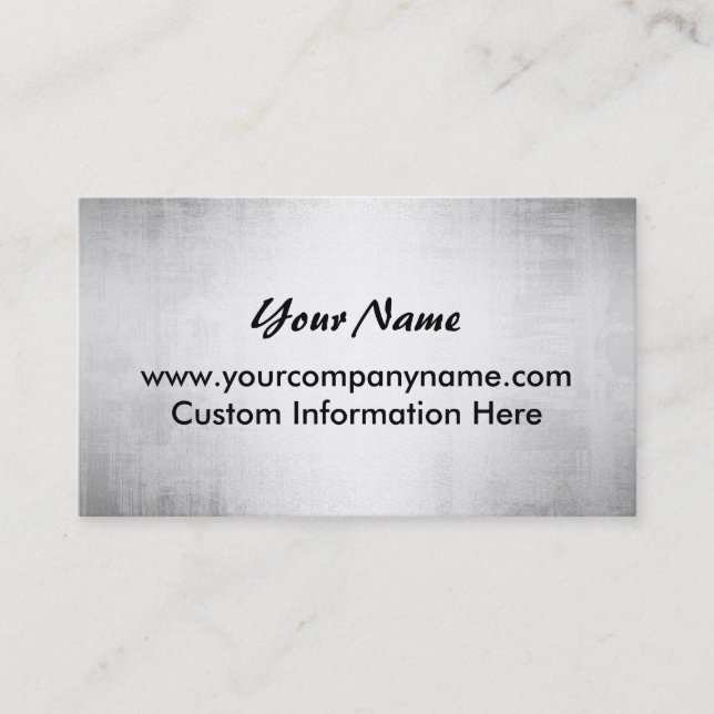Steel Grunge Metal Plate Business Cards (Front)