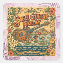 Steel Guitar FRIDAY Waikīkī Vintage Sticker