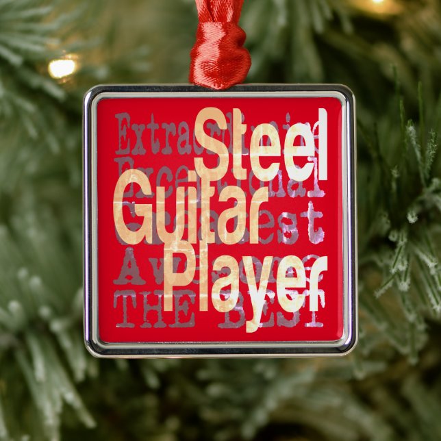 Steel Guitar Player Extraordinaire Metal Ornament (Tree)