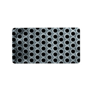 Steel Holes Metal Mesh Pattern Label