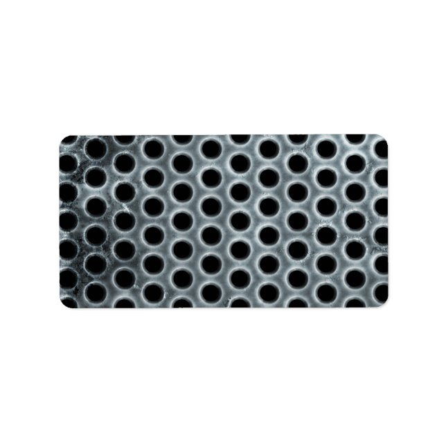 Steel Holes Metal Mesh Pattern Label (Front)