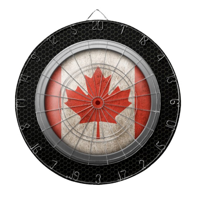 Steel Mesh Canadian Flag Disc Graphic Dartboard (Front)
