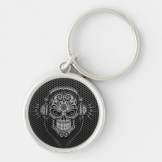 Steel Mesh DJ Sugar Skull Key Ring