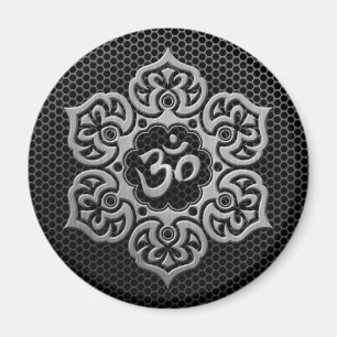 Steel Mesh Floral Om Magnet