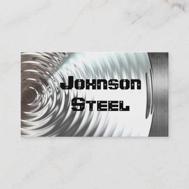 Steel Metal Look Business Cards (Front)