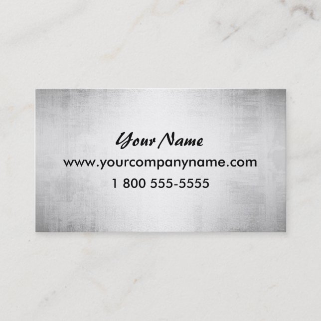 Steel Metal Look Business Cards (Front)