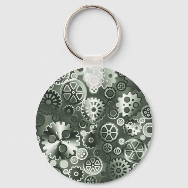 Steel metallic gears key ring (Front)