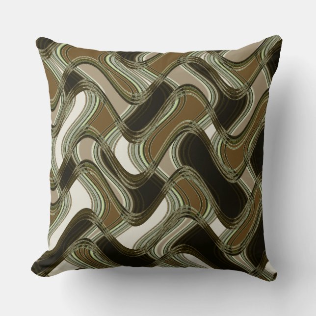 Steel Mink & Brown Sable Throw Pillow (Front)