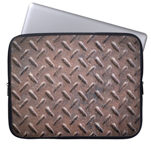 Steel old surface plates non slip patter. abstract laptop sleeve (Front)