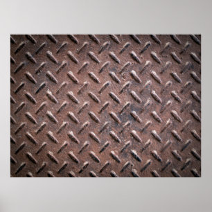 Steel old surface plates non slip patter. abstract poster