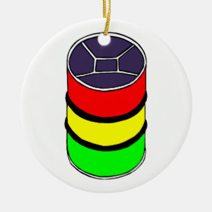 Steel Pan Rasta colours Steel Drum Design Graphic Ceramic Ornament