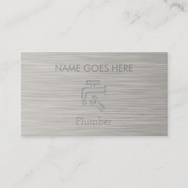 "Steel" Plumber Business Cards (Front)