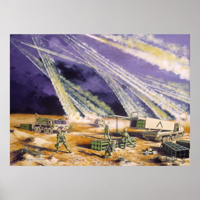 Steel Rain Desert Storm Missles by Frank M. Thomas Poster (Front)