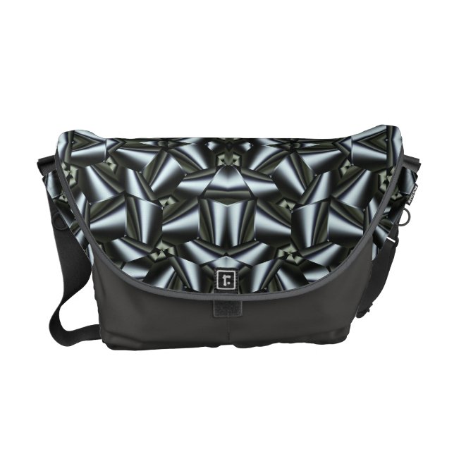 Steel Ribbon Fractal Abstract with Steel Accent Commuter Bag (Front)