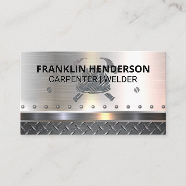 Steel | Rivets | Construction | Welder Business Card (Front)