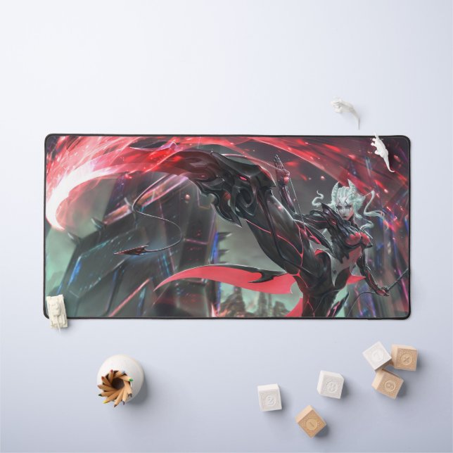 Steel Shadow Gaming Desk Mat | Assassin Aesthetics (Kids Table)