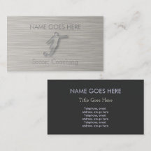 "Steel" Soccer Coaching Business Cards