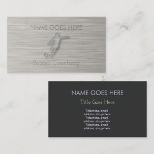 "Steel" Soccer Coaching Business Cards
