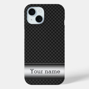Steel striped carbon fibre iPhone 15 case