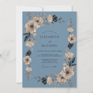 Steel Tan Painted Wedding Invitation