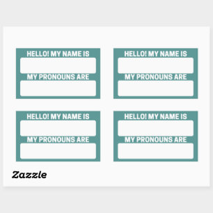 Steel Teal Name & Pronoun Labels