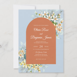 Steel Terracotta Vine Wedding Invitation