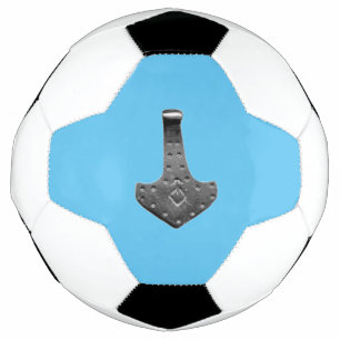 Steel Thor Hammer blue soccer ball
