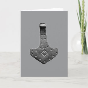 Steel Thor Hammer grey greeting card