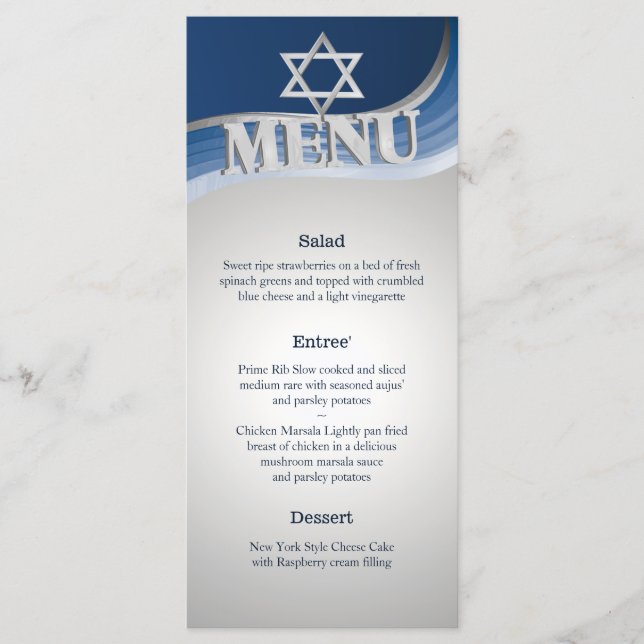 Steel Wave Bar Mitzvah Menu (Front)
