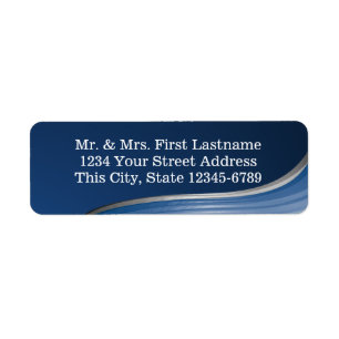 Steel Wave Blue Return Address Label
