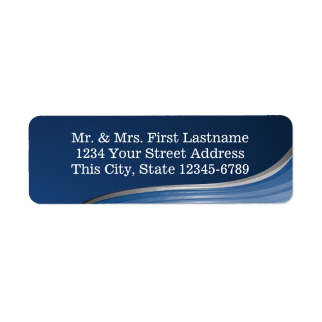 Steel Wave Blue Return Address Label (Front)