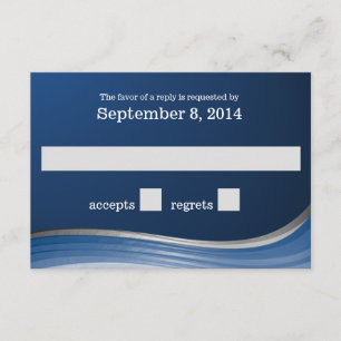 Steel Wave Blue RSVP Card
