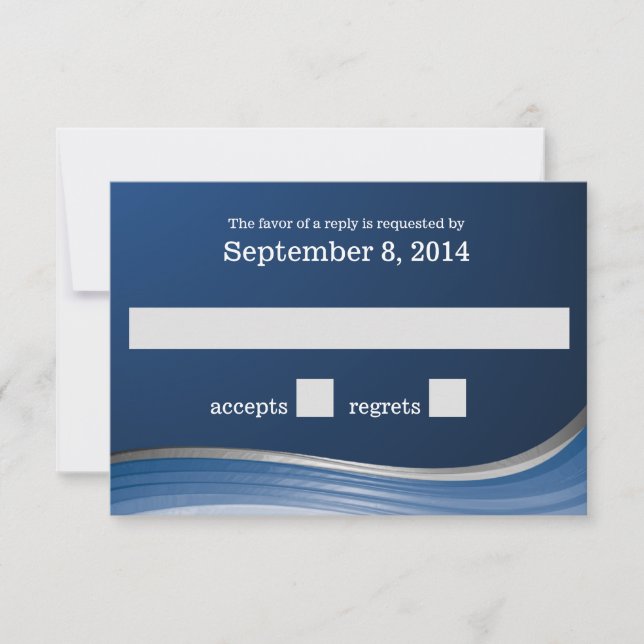 Steel Wave Blue RSVP Card (Front)