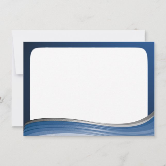 Steel Wave Thank You Flat Note Card (Front)