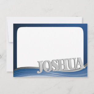 Steel Wave with Name Joshua Flat Note Card