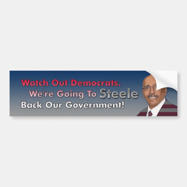 Steele Back Our Government Bumper Sticker (Front)