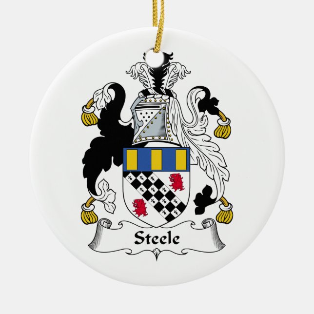 Steele Family Crest Ceramic Ornament (Front)