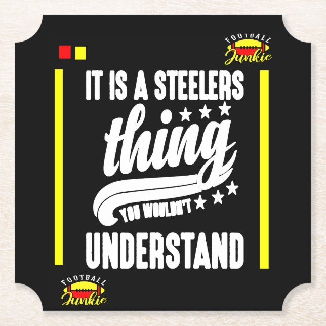 Steeler design paper coaster (Front)