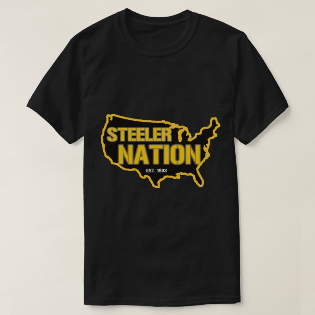 Steeler Nation - Est. 1933 Sticker T-Shirt (Design Front)