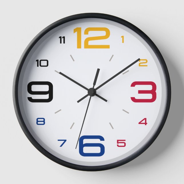 Steelers Themed Wall Clock with Bold Team Colours (Front)