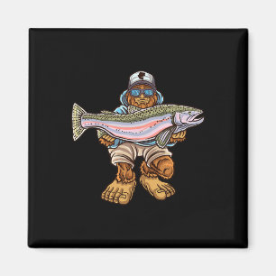 Steelhead Fishing Bigfoot Trout River Fisherman Magnet
