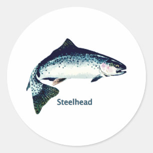 Steelhead Swimming Classic Round Sticker