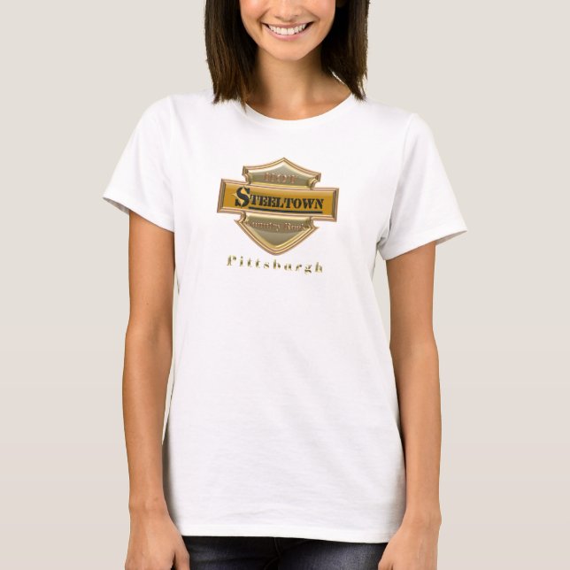 Steeltown Gold Logo Fitted Babydoll Tee (Front)