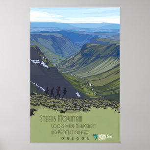 Steens Mountain Oregon - Retro Travel Poster