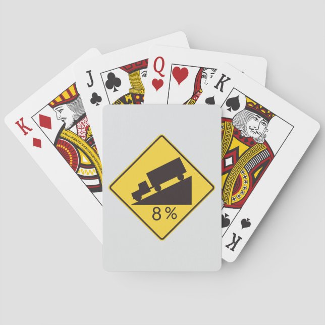 Steep Grade Traffic Sign Trucking Hauling Caution Playing Cards (Back)