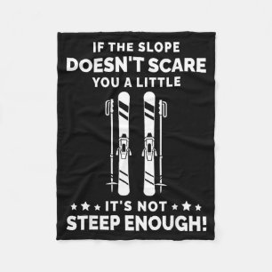 Steep slope daredevil skiing winter sports lover fleece blanket